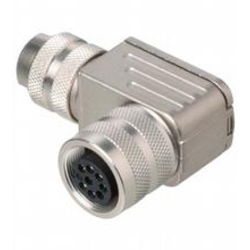 M16316-0011,freier Steckverbinder mit Kupplungsmutter,; Buchse, 8pol.,gewinkelt
