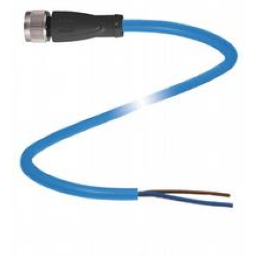 Female cordset single-ended M12 straight A-coded, 2-pin, PUR cable blue, NAMUR, Length: 10 m