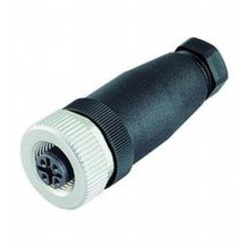 Female connector M12 straight A-coded 5-pin, for cable diameter 6 - 8 mm, field-attachable