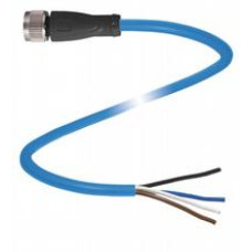 Female cordset single-ended M12 straight A-coded, 4-pin, PUR cable blue, NAMUR