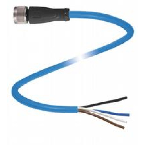 Female cordset single-ended M12 straight A-coded, 4-pin, PUR cable blue, NAMUR, Length: 10 m