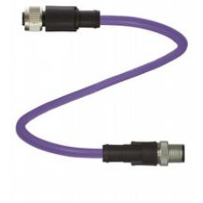 PROFIBUS bus cable M12 socket straight to M12 plug straight B-coded, 5-pin, PUR cable 2-core violet, shielded, Length: 10 m