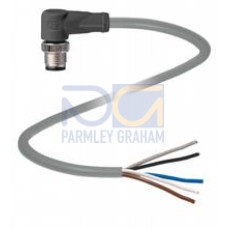 Male cordset single-ended M12 angled A-coded, 5-pin, PVC cable grey, Length: 20 m