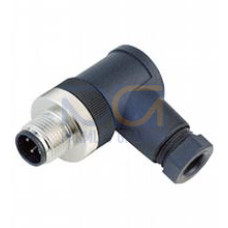 Male connector M12 angled A-coded 4-pin, for cable diameter 6 - 8 mm, field-attachable
