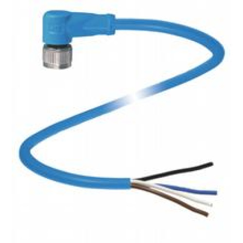 Female cordset single-ended M12 angled A-coded, 4-pin, PUR cable blue, NAMUR, Length: 10 m