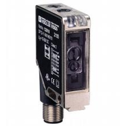 Print mark color sensor - Sensor range: 11 mm &plusmn; 2 mm, Light source: 3 LEDs (R,G,B), Light type: Visible green/red/blue, modulated light, Signal output: 3 push-pull (4 in 1) outputs, short-circuit p..