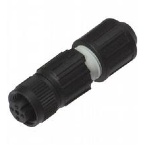 Female connector M12 straight A-coded 4-pin, for cable diameter 3.5 - 6 mm, field-attachable, insulation displacement connection, Cores: ? 0.7 ... 1.6 mm incl. insulation Cross-section: 0.14 ... 0...