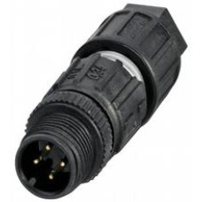 Male connector M12 straight A-coded 4-pin, for cable diameter 3.5 - 6 mm, field-attachable, insulation displacement connection, Cores: ? 0.7 ... 1.6 mm incl. insulation Cross-section: 0.14 ... 0.34..