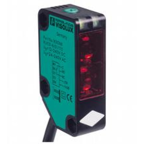 Diffuse mode sensor - Detection range: 0 ... 1200 mm adjustable, Light source: LED, Light type: modulated visible red light , 630 nm, Signal output: Relay, 1 alternator, Switching type: light-on, C..