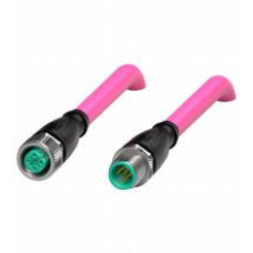 PROFIBUS bus cable M12 socket straight to M12 plug straight B-coded, 5-pin, PUR cable 2-core violet, shielded, Length: 2 m
