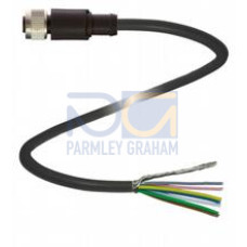 Female cordset, M12, 8-pin, shielded, PVC cable, Number of pins: 8 + shield, Length: 10 m, Cores: 8 x 0.34 mm2