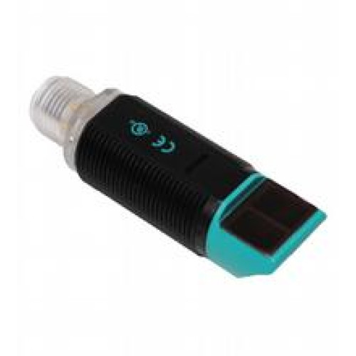 Retroreflective sensor with polarization filter, M18 threaded housing design, plastic housing, side optical face, 3.5&nbsp;m detection range, red light, light/dark on, DC version, 2 PNP outputs, M12 plug,