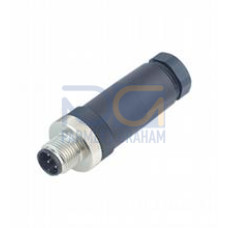 Male connector M12 straight A-coded 8-pin, for cable diameter 6 - 8 mm, field-attachable