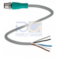 Male cordset single-ended M12 straight A-coded, 5-pin, PVC cable grey, Length: 10 m