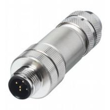 Male connector M12 straight D-coded 4-pin, for cable diameter 5 - 8 mm, shielded, field-attachable