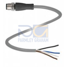 Male cordset single-ended M12 straight A-coded, 4-pin, PVC cable grey, Length: 40 m