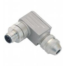 Male connector M12 angled D-coded 4-pin, for cable diameter 5 - 8 mm, shielded, field-attachable
