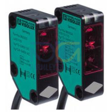Thru-beam sensor - Effective detection range: 0 ... 30 m, Light type: modulated visible red light , 630 nm, Signal output: Relay, 1 alternator, Switching type: light-on, Connection: Emitter: 2 m fi..