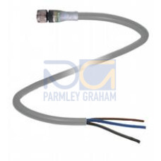 Female cordset single-ended M8 straight A-coded, LED 4-pin, PUR cable grey, Length: 5 m