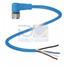 Female cordset single-ended M12 angled A-coded, 4-pin, PUR cable blue, NAMUR, Length: 25 m