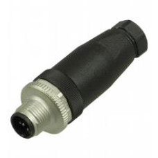 Male connector M12 straight A-coded 4-pin, for cable diameter 4 - 6 mm, field-attachable