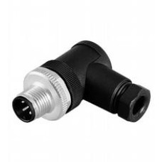 Male connector M12 angled A-coded 4-pin, for cable diameter 4 - 6 mm, field-attachable