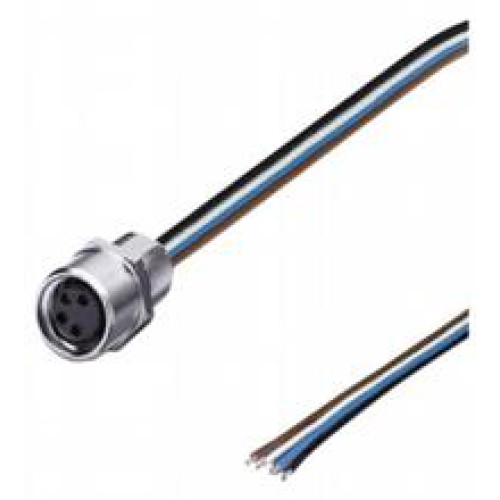 3-pin M8 receptacle, Length: 500 mm