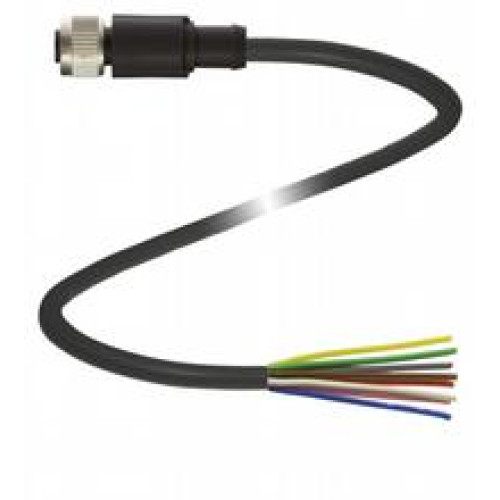 Female cordset, M12, 8-pin, PUR-cable, Number of pins: 8, Length: 5 m, Cores: 8 x 0.25 mm2 , 24 AWG