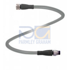 Cordset M8 socket straight to M8 plug straight A-coded, 4-pin, PUR cable grey, Length: 7 m