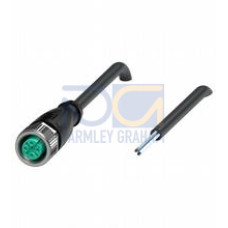 Female cordset single-ended M12 straight A-coded, 5-pin, PVC cable black, UL approved, Length: 3 m
