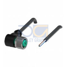 Female cordset single-ended M12 angled A-coded, 4-pin, PVC cable black, UL approved, Length: 1 m