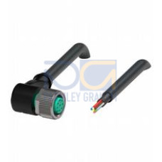 Female cordset single-ended M12 angled A-coded, 8-pin, PUR cable black, shielded, UL approved, drag chain suitable, Length: 3 m