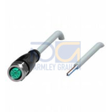 Female cordset single-ended M12 straight stainless steel 1.4404, A-coded, 4-pin, PVC cable grey, Length: 30 m