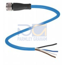 Female cordset single-ended M12 straight A-coded, 4-pin, PVC cable blue, NAMUR, Length: 25 m