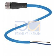Female cordset single-ended M12 straight A-coded, 2-pin, PUR cable blue, NAMUR, Length: 70 m