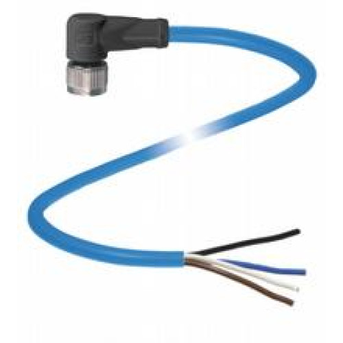 Female cordset single-ended M12 angled A-coded, 4-pin, PUR cable blue, NAMUR, Length: 20 m