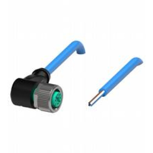 Female cordset single-ended M12 angled A-coded, 4-pin, PVC cable blue, NAMUR, Length: 30 m