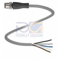 Male cordset single-ended M12 straight A-coded, 5-pin, PUR cable grey, Length: 15 m