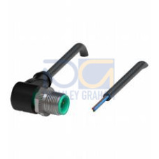 Male cordset single-ended M12 angled A-coded, 3-pin, PUR cable black, UL approved, drag chain suitable, torsion resistant, Length: 10 m