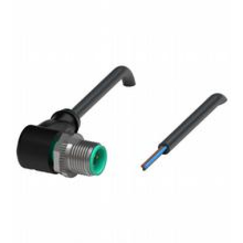 Male cordset single-ended M12 angled A-coded, 3-pin, PUR cable black, UL approved, drag chain suitable, torsion resistant, Length: 10 m