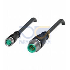 Cordset M8 socket straight to M12 plug straight A-coded, 4-pin, PVC cable black, UL approved, Length: 10 m
