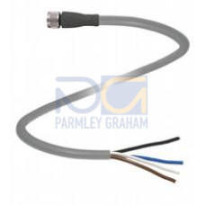 Female cordset single-ended M8 straight A-coded, 4-pin, PVC cable grey, Length: 1 m