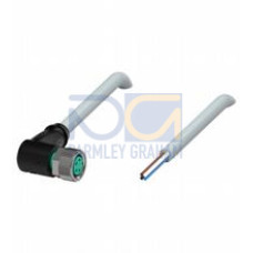 Female cordset single-ended M8 angled A-coded, 4-pin, PVC cable grey, Length: 20 m