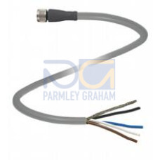Female cordset single-ended M8 straight A-coded, 4-pin, PUR cable grey, shielded, Length: 20 m