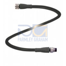 Cordset M8 socket straight to M8 plug straight A-coded, 4-pin, PUR cable black, UL-approved, drag chain suitable, torsion resistant, Length: 30 m