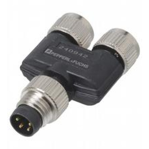 Y-Splitter M8 plug 4-pin to 2x M8 socket 3-pin