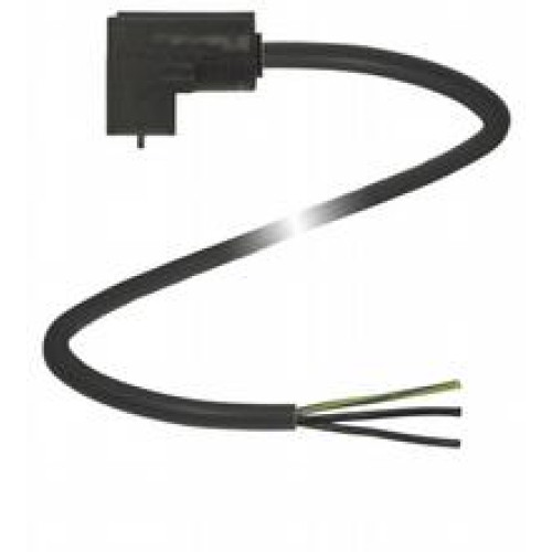 Valve connector, Form C, 2+PE, LED, Z-diode, PVC cable, Number of pins: 2 + PE, Length: 2 m, Cores: 3 x 0.5 mm2 , 20 AWG