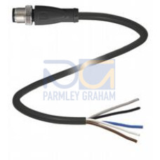 Male cordset single-ended M12 straight A-coded, 5-pin, PUR cable black, UL-approved, drag chain suitable, torsion resistant, Length: 10 m