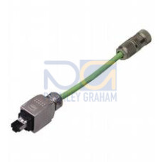 Connecting cable RJ-45 to M12 D-coded