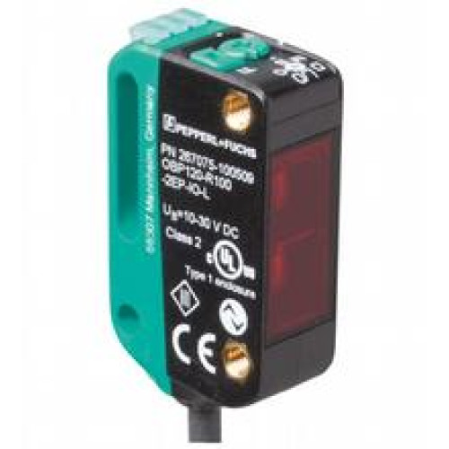 Trigger marks sensor - Detection range: 25 ... 120 mm, Optical resolution: Trigger mark [black, 6%] of 1 mm-wide on a white background [white, 90%]; Contrast difference of min. 50%, Light source: l..